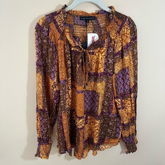 Jane and Delancey Boho mixed  Print Blouse top size XL NWT - Picture 1 of 7